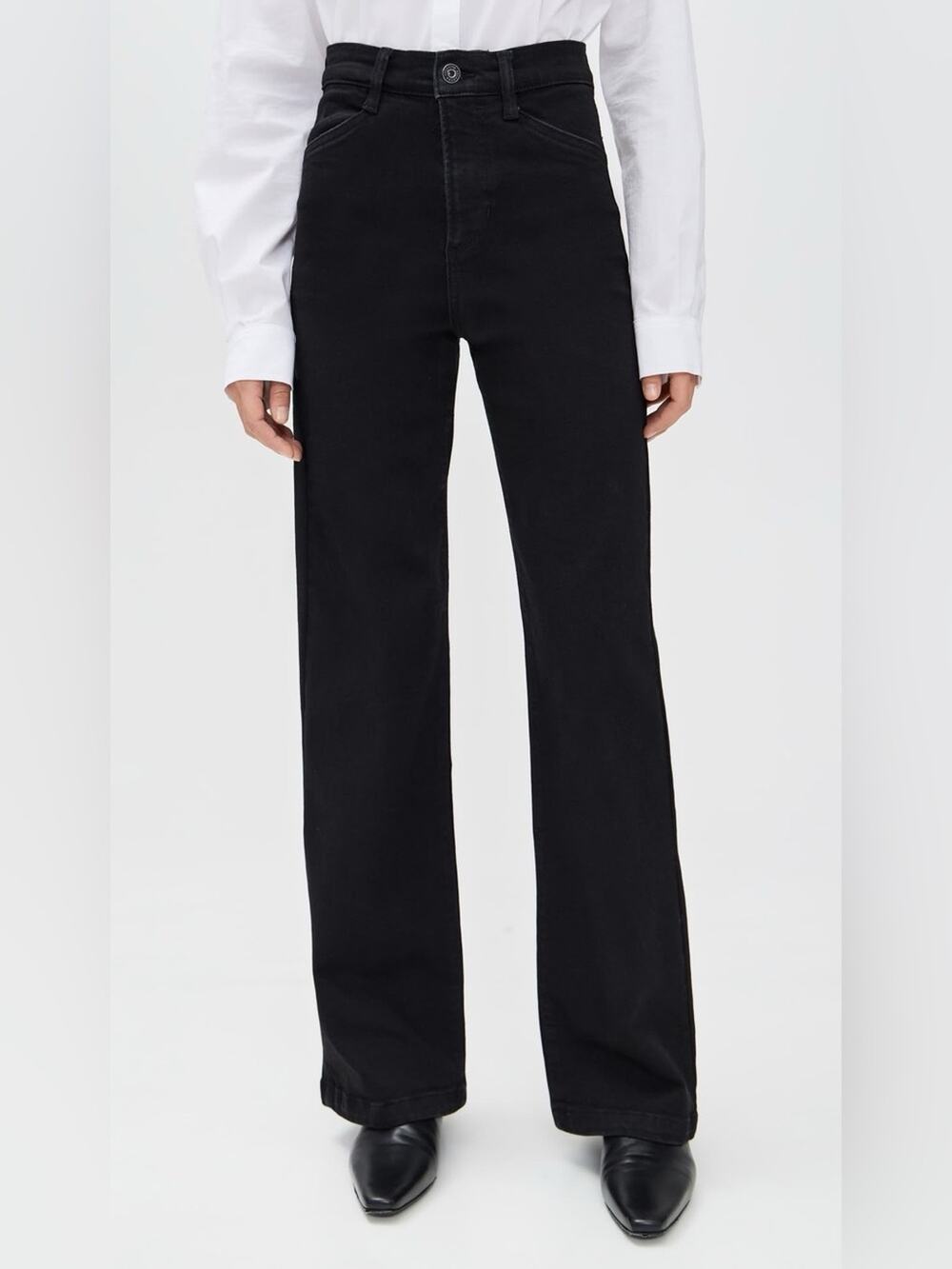Favorite Daughter | The Mischa Super High Rise Wide Leg Jeans in Onyx, 28 - NWT